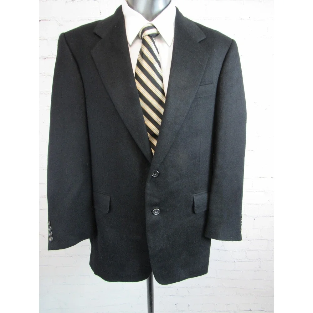 Hickey Freeman Men's Boardroom Blazer Black 100% Camel Hair Size 40R
